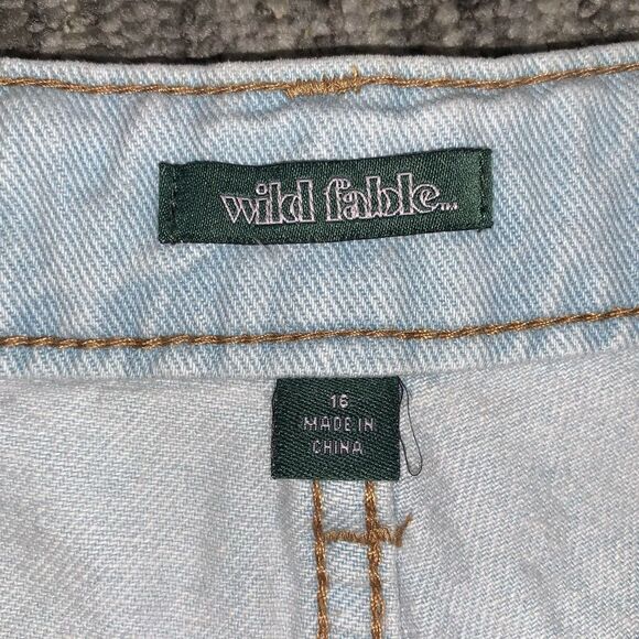Wild Fable 16 Button Fly Super High Rise Cut Off Denim Short Shorts Blue NWT - Picture 3 of 9